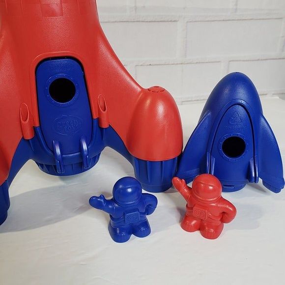 Green Toys Red and Blue Space Rocket Ship Toy with Astronauts Figures Toddler - Picture 5 of 10